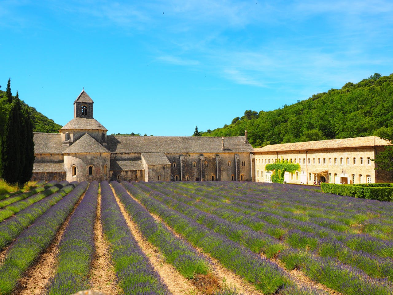Paysage de Provence en été, collines dorées et ciel azur Paysage de Provence en été, collines dorées et ciel azur